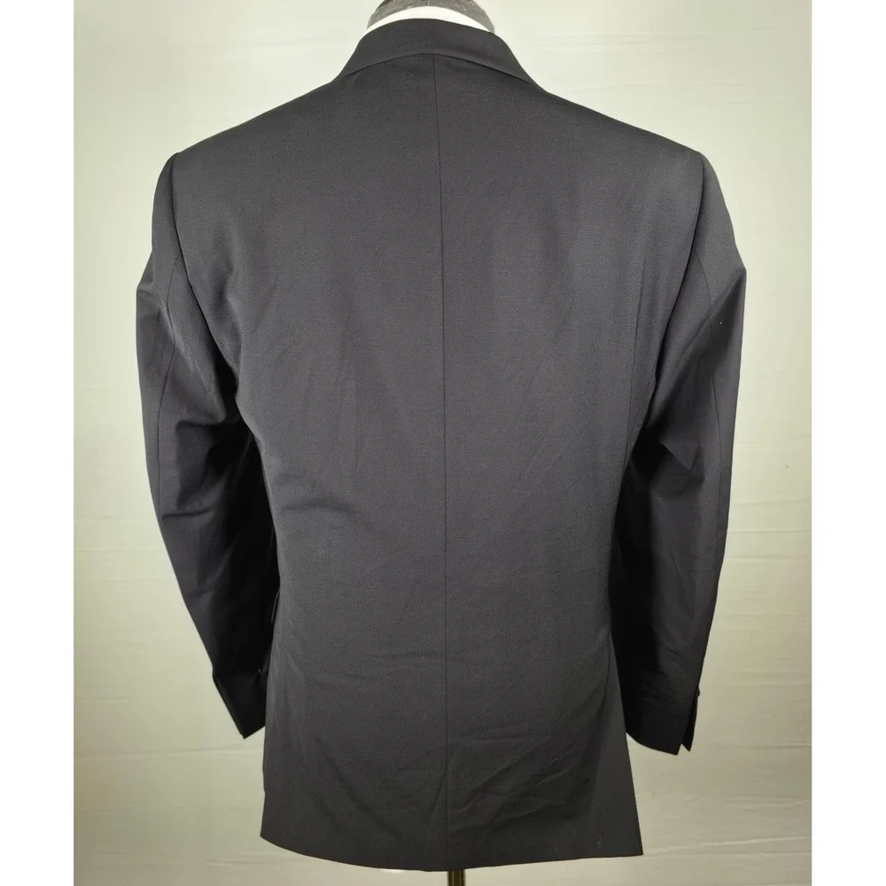 Calvin Klein Sport Coat Maxwell Men 38R Black Wool Blend Quiet Luxury Office NWT